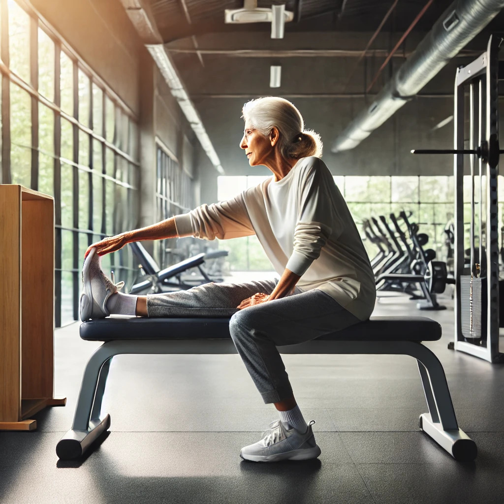 Graphic image of a woman stretching